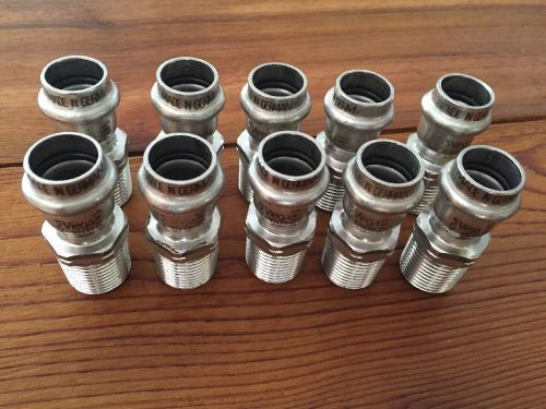 10-PACK VIEGA ProPress 85012 1/2&#034; P x MPT ADAPTER 304 STAINLESS STEEL W/FKM SEAL