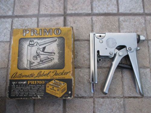Vintage Strong England Stapler Primo Tacker Patented With Box Fully Functional