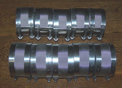 Lot of 10 tyler 3” no hub coupling neoprene &amp; stainless clamps! pipe clamps for sale