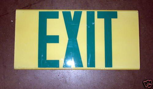 Exit sign green lettering low-level sign no power esi-g for sale