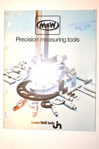 MOORE &amp; WRIGHT PRECISION MEASURING TOOLS CATALOG 1974 #RR743 micrometer caliper