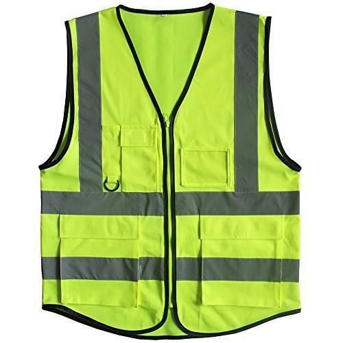 Misslo 5 pockets high visibility zipper front breathable safety vest with new for sale