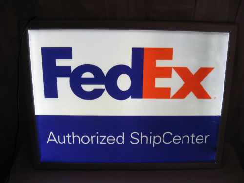 Vintage Working FedEx Authorized Ship Center LED Sign Federal Express Two Sided