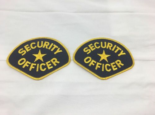 2 Security OFFICER Star Uniform Shirt Jacket Shoulder Patch Badge Navy/gold
