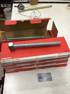 *new* hilti anchor rod has super 1&#034; x 12&#034; threaded steel rods. (box of 5) for sale