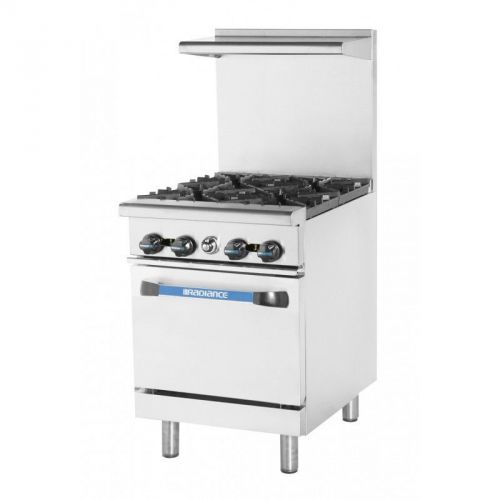 Commercial Kitchen Heavy Duty 4 Burner Range with Oven Natural Gas