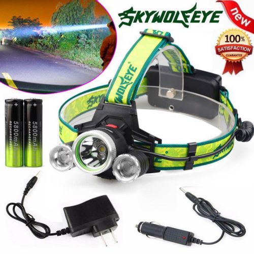 10000 lm headlamp cree xm-l 3x t6 led headlight 1/6/0 charger battery light k^ for sale