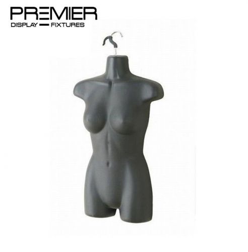 NEW HANGING FULL FEMALE TORSO BODY FORM HIP LONG PLASTIC MANNEQUIN DISPLAY BLACK