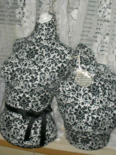 Boutique dress form and bust craft booth displays wholesale black damask decor