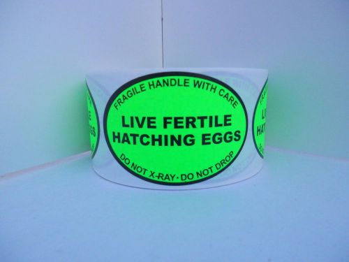 LIVE FERTILE HATCHING EGGS, Oval, Green, TRIAL SIZE of 50 cut/fan fold labels