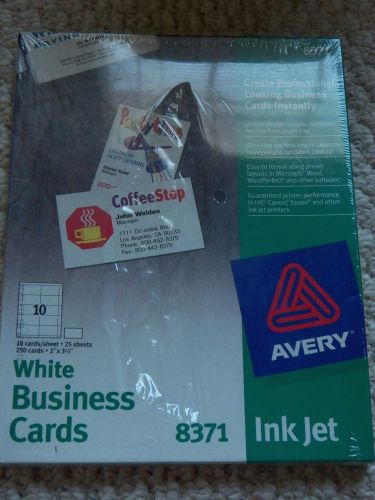250 Avery Business Cards Inkjet Printers 8371 White Business 25 sheets