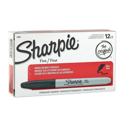 Sharpie Permanent Markers Fine Point Black 12-Count 12-Pack