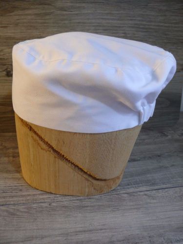 White Chef Works Hat Chef&#039;s Elastic Back Machine Washable Cotton Blend Catering