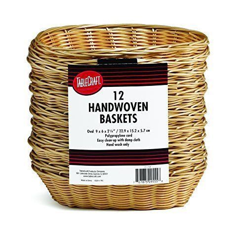 TableCraft Products C1174W Basket, Oval, Natural, 9&#034; x 6&#034; x 2.25&#034; Pack of 12