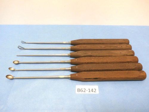 Synthes 389.60 Surgical Orthopedic Osteotome &amp;Curette Set of 6 Spine Instruments