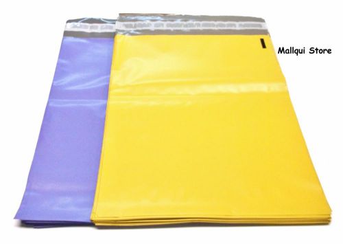 100 PURPLE &amp;YELLOW POLY SHIPPING BAGS 12 x 15.5 MAILER PLASTIC ENVELOPES MAILING