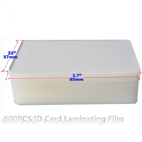 Thermal Punching Laminating Film 600pcs 2-1/4&#034;x3-3/4&#034; Business Card Size