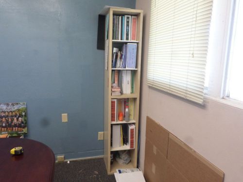 Tall slender wood 6 shelf bookcase home office student storage unit bookshelf for sale