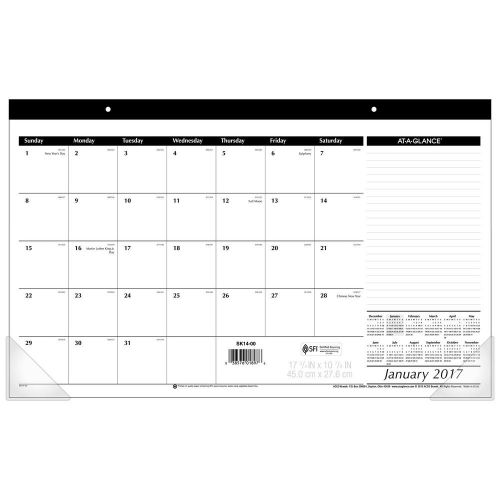 At-a-glance desk pad calendar 2017 compact 17-3/4 x 10-7/8&#034; (sk14-00) 1-pack for sale