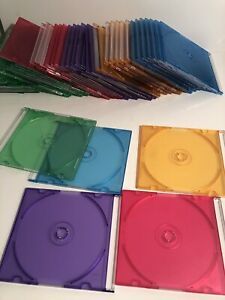 Lot Of 40 Blank Cd Cases Multi Color