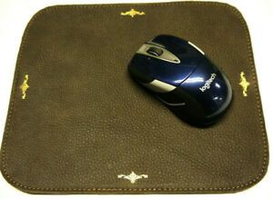 Leather Mouse Pad. smooth, 2 colors Unique Made in USA