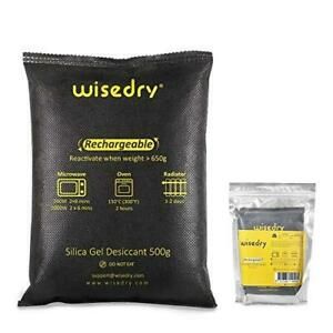 Wisedry 2 x 500 Gram [2.2 lbs] Rechargeable Silica Gel Car Dehumidifier,