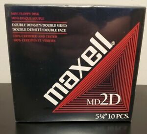 MAXELL Mini-Floppy Disk MD2D Double Sided Density 10 PCS BRAND NEW SEALED