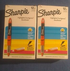 2 Boxes of 12 each Sharpie Accent Liquid Highlighter, Fluorescent Orange,