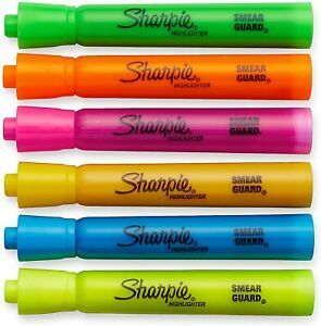 Sharpie Highlighters Chisel Accent Tank-Style Highlighters [6x Colors / 6-Pack]