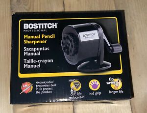 Bostitch Counter-Mount/Wall-Mount Antimicrobial Manual Pencil Sharpener Black