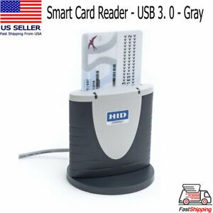 HID OMNIKEY 3121 R31210320-01 Smart Card Reader - USB 3. 0 - Gray