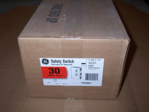 New ge th3361 30 amp 600v fusible safety switch disconnect nib for sale