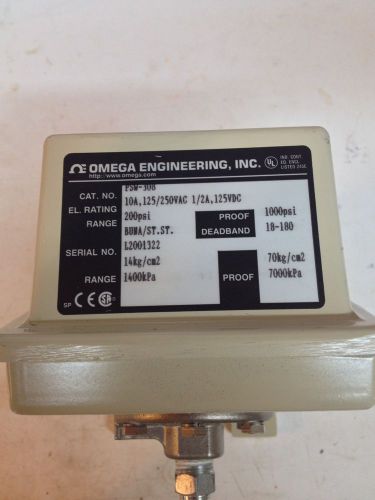 OMEGA Pressure Switch PSW 308, 10A, 125/250VAC  1/2A, 125VDC