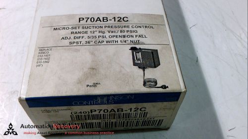 Johnson controls p70ab-12c pressure switch n/o microset low, new for sale
