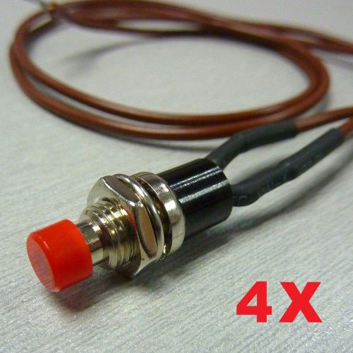 4pcs AC 125V 1A 2 Pin Push Off  Button with wires Push Button Switch Red