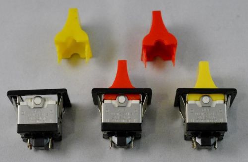 3 NKK Rocker Switches SPDT ON-OFF-ON MLW-3013 Nihon Kaiheiki with 4 Caps