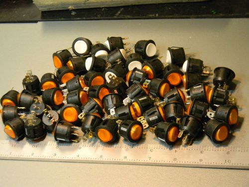 AVIATION GRADE ROCKER SWITCHES, LOT OF 55pcs US MADE BY &#034;ITT&#034;, SPDT ON-ON.