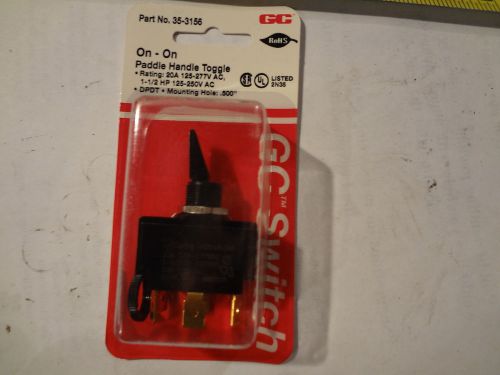 GC PADDLE HANDLE TOGGLE SWITCH 1-1/2 HP 125-250VAC 20A 35-3156 ON-ON