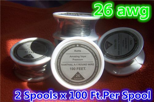 2 spools x 100 feet kanthal wire 26gauge 26awg ,(0.40mm), a1 round resistance ! for sale