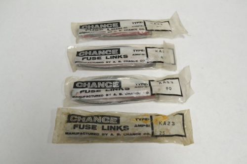 LOT 4 NEW HUBBELL ASSORTED KA23 CHANCE FUSE LINK 25A 80A AMP B239186
