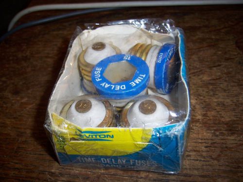 Nos box of 5 leviton 15 amp time delay glass plug fuses for sale