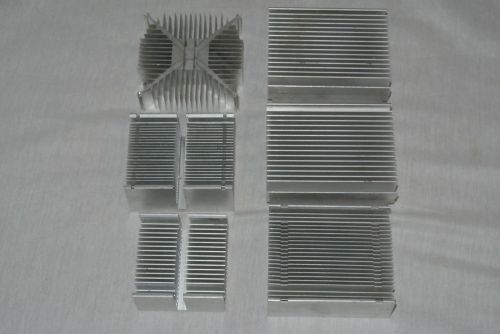 Lot of 6 Large Aluminum Heat Sinks For LED Art Hobby Craft Steampunk FREE SHIP