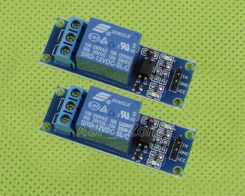 2pcs 12v 1-channel relay module with optocoupler high level triger for arduino for sale