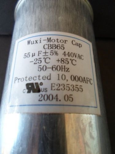 Ac motor capacitors wuxi motor corp cbb65 440vac 55uf bleeder resistor #3118 for sale