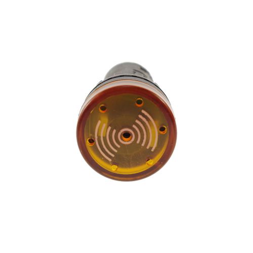 2 Pieces Yellow LED Indicator Light with Buzzer 22mm Dia 20mA 12V DC