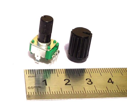 Black ABS Plastic Knob DIY 9mm PCB Mount Potentiometer Knurled Shaft Perfect Fit