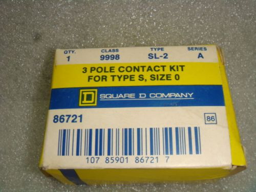 NEW SQUARE D 9998 SL-2, 3 POLE CONTACT KIT FOR TYPE S SIZE 0, NEW IN FACTORY BOX