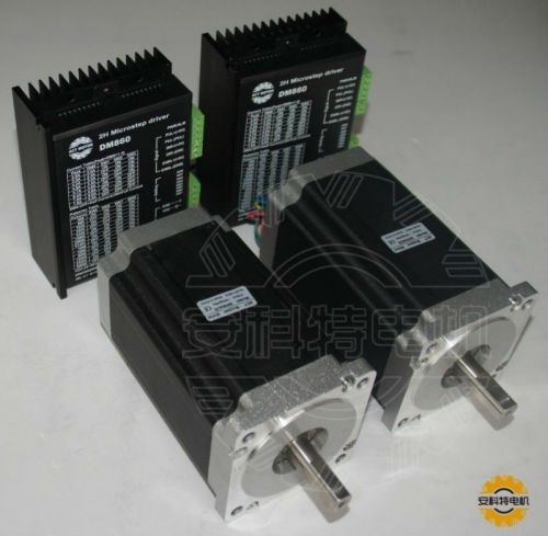 2axis Nema 34 stepper motor dual shaft 151MM 1600OZ /3.5A &amp; drive DM860 24-80V