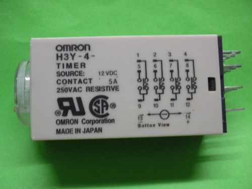 10PC Omron H3Y-4 AC250V 5A 60sec 60s DC12V Seconds Timer Relay