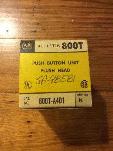 Bulletin Allen Bradley 800T-A4D1 Push Gray Button Unit Flush Head